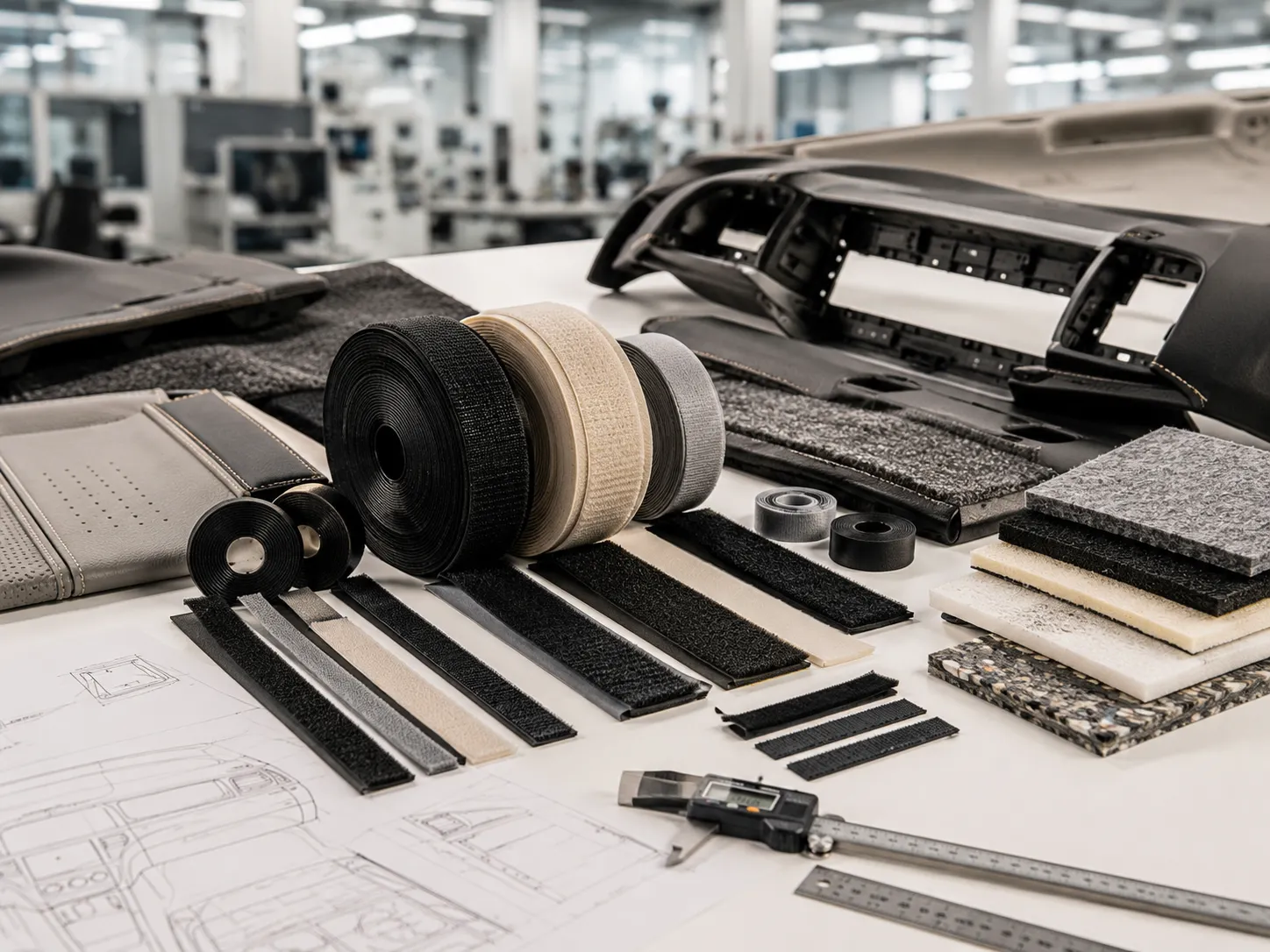 Premium Automotive Hook and Loop Fasteners for OEM Interior Assembly and Vehicle Manufacturing