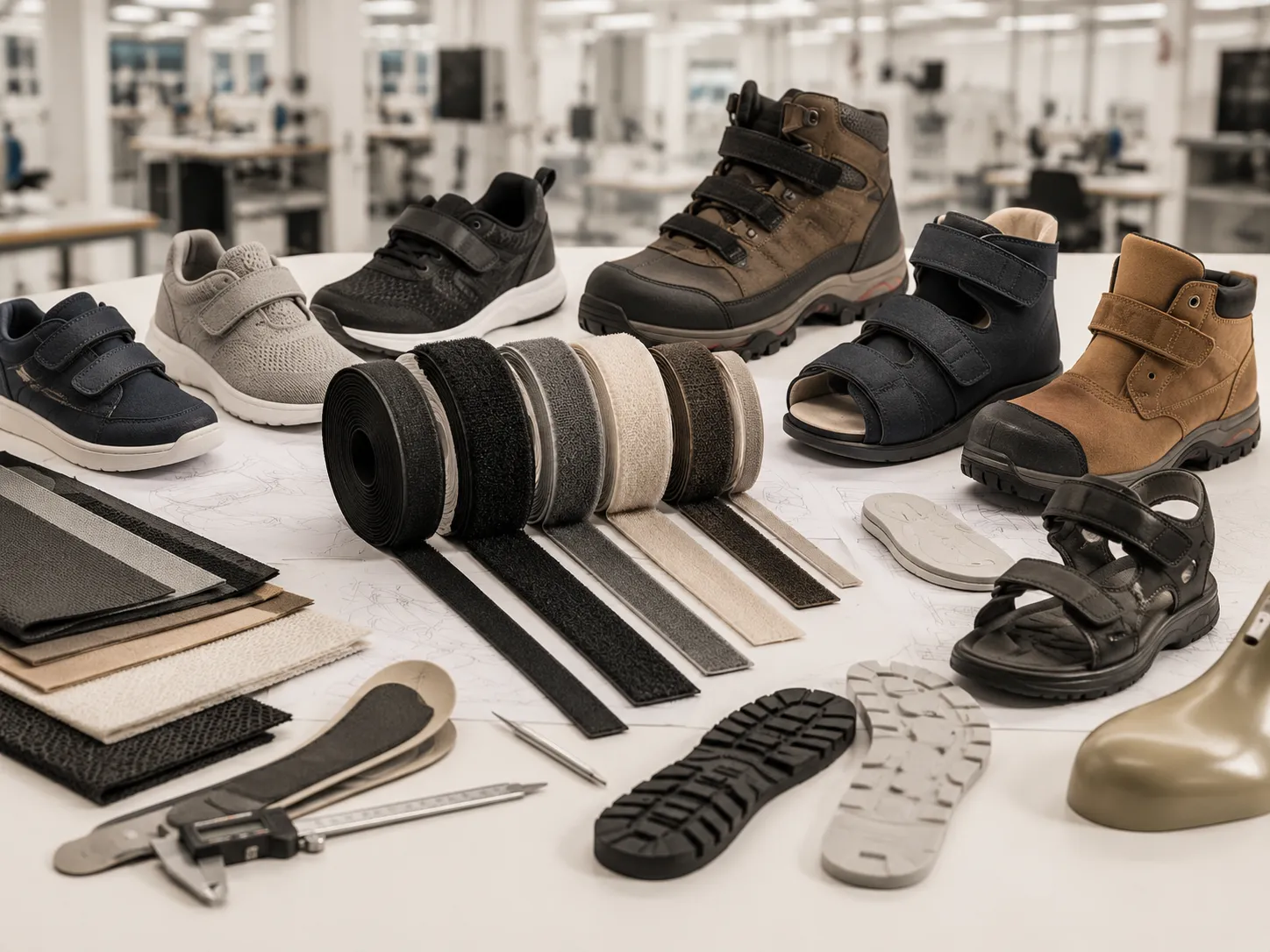 Premium Hook and Loop Fasteners for Footwear Manufacturing and Shoe Assembly
