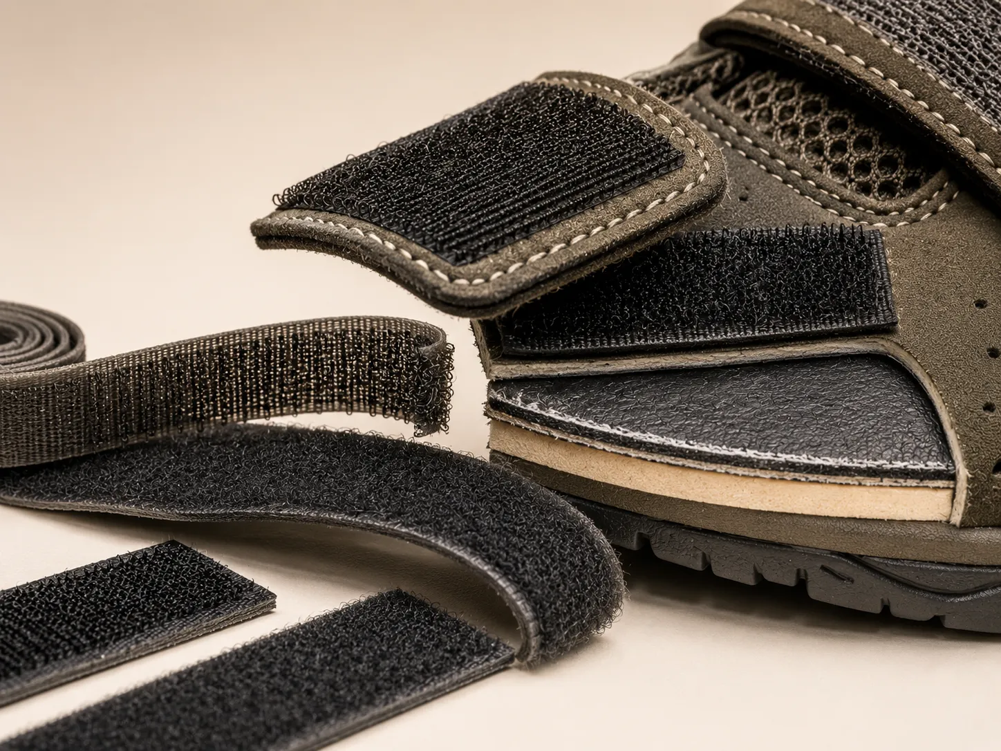 Engineered Hook and Loop Strap Construction for Footwear Manufacturing Applications