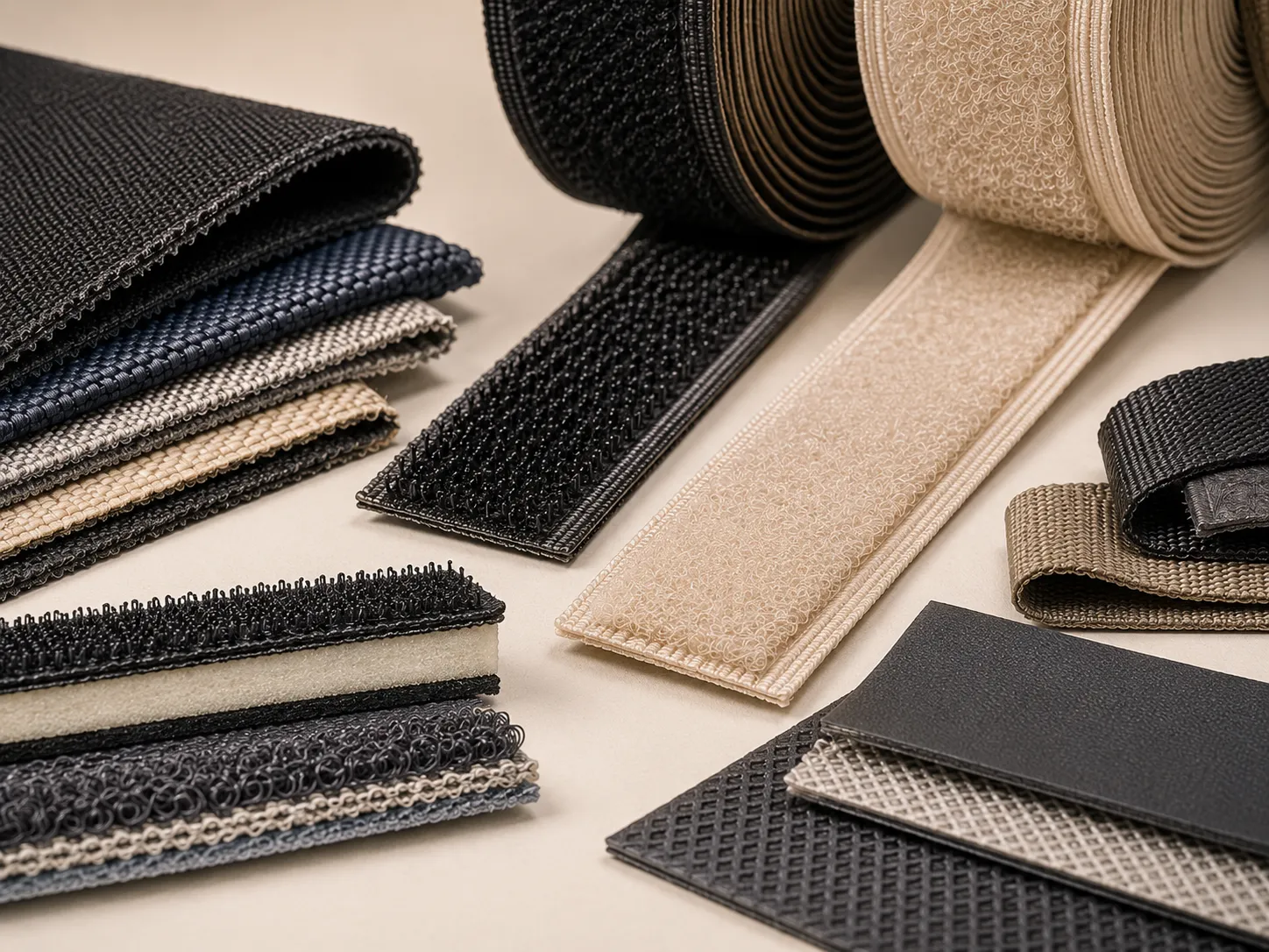 Industrial Hook and Loop Tape Construction Showing Precision Hook and Loop Textile Structure