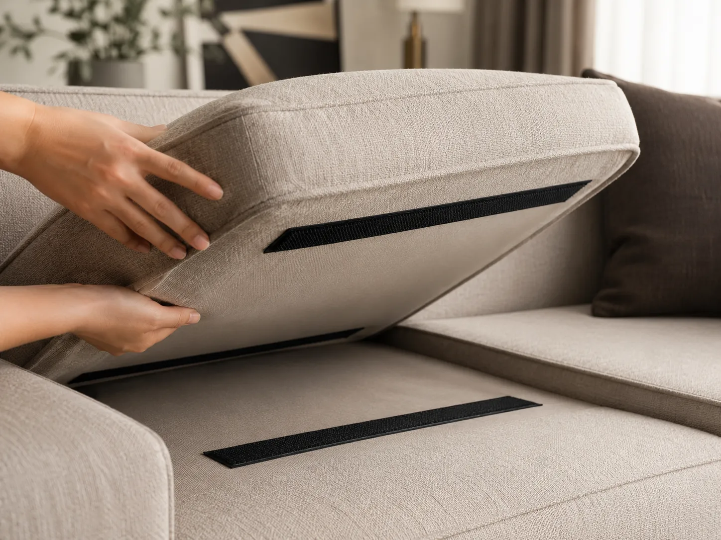 Bondix adhesive hook and loop tape used in furniture applications