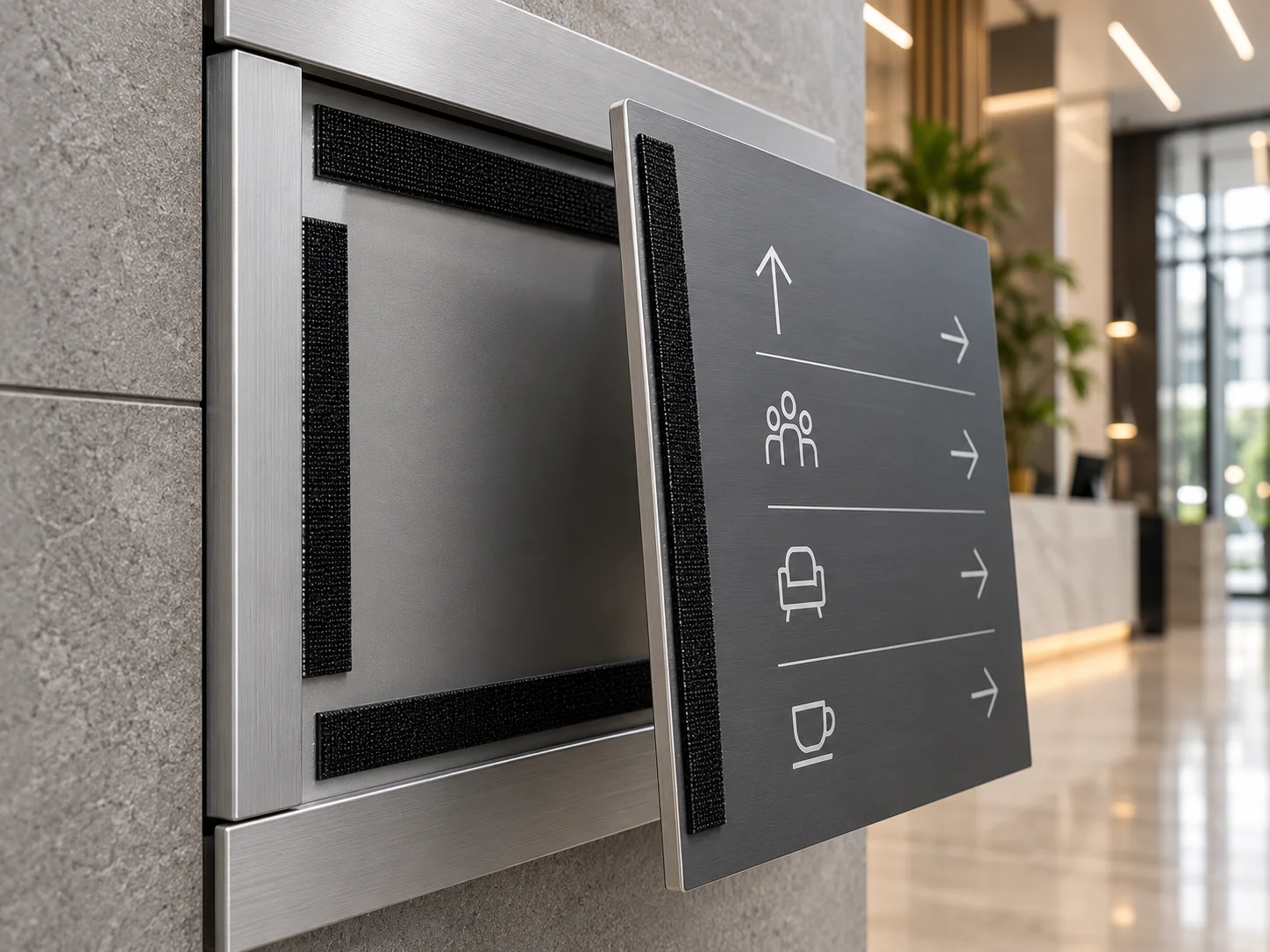 Bondix adhesive hook and loop tape used for signage installation