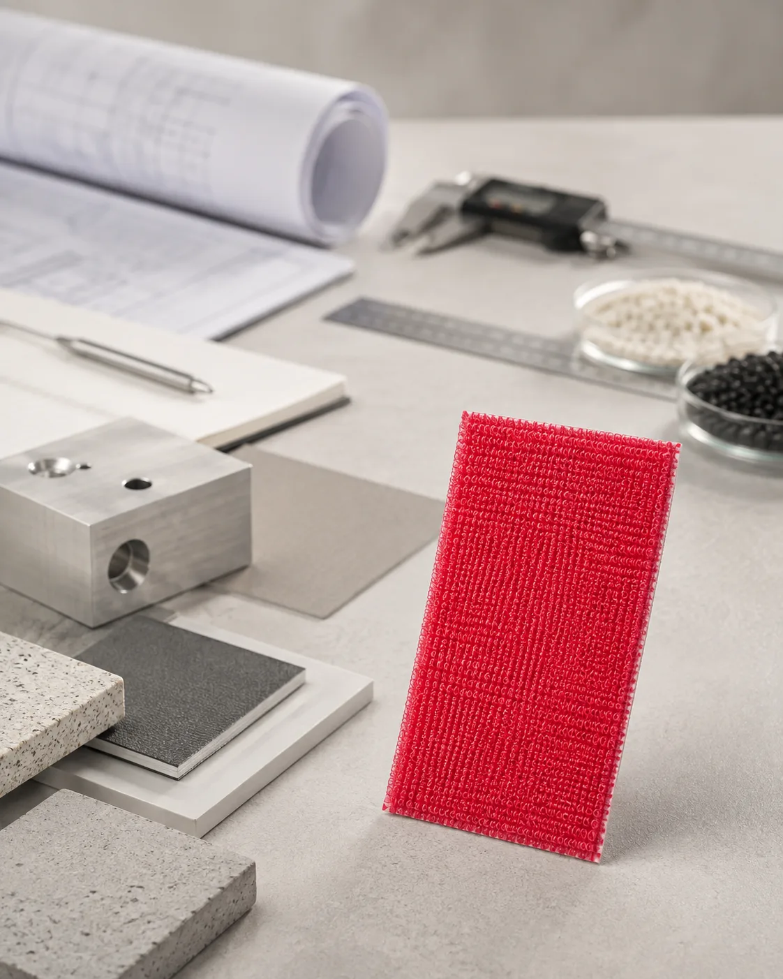 Ceramic abrasive manufacturing environment where Ceragrip specialty hook and loop is engineered to perform