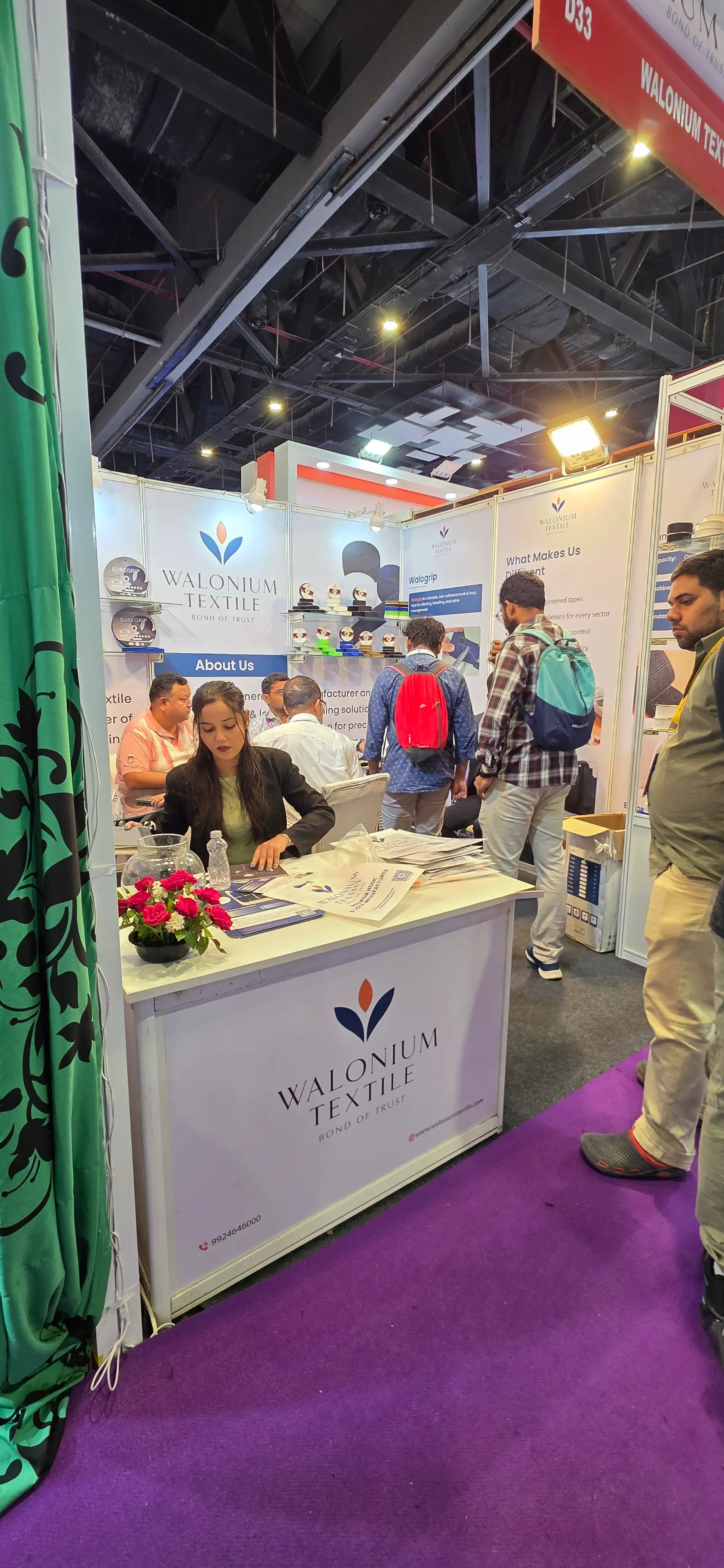 Walonium Textile exhibition booth at Footwear India Expo