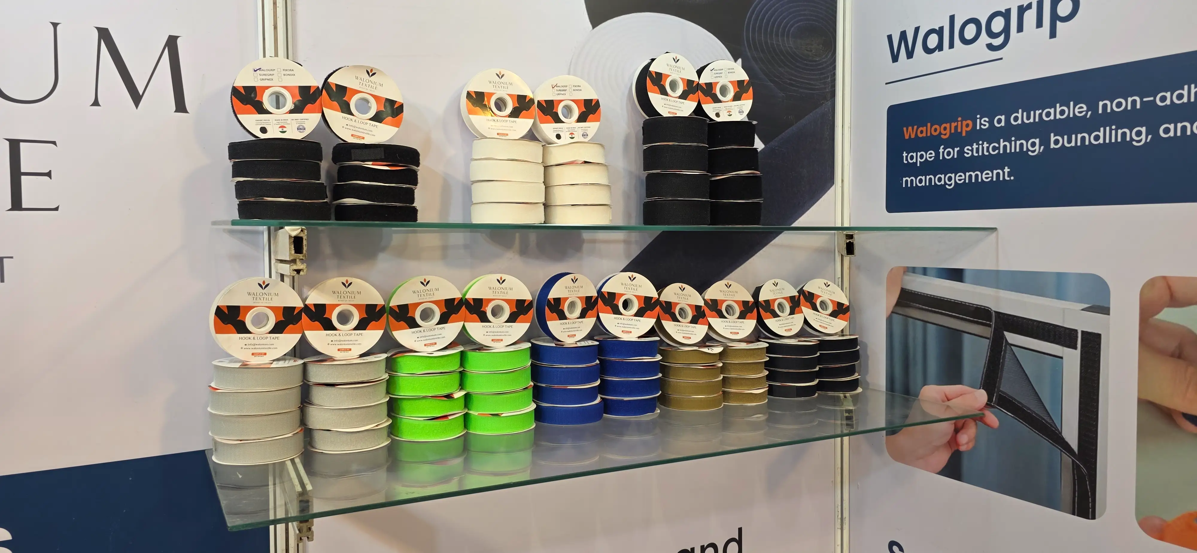 Footwear industry buyers at Walonium trade show stand