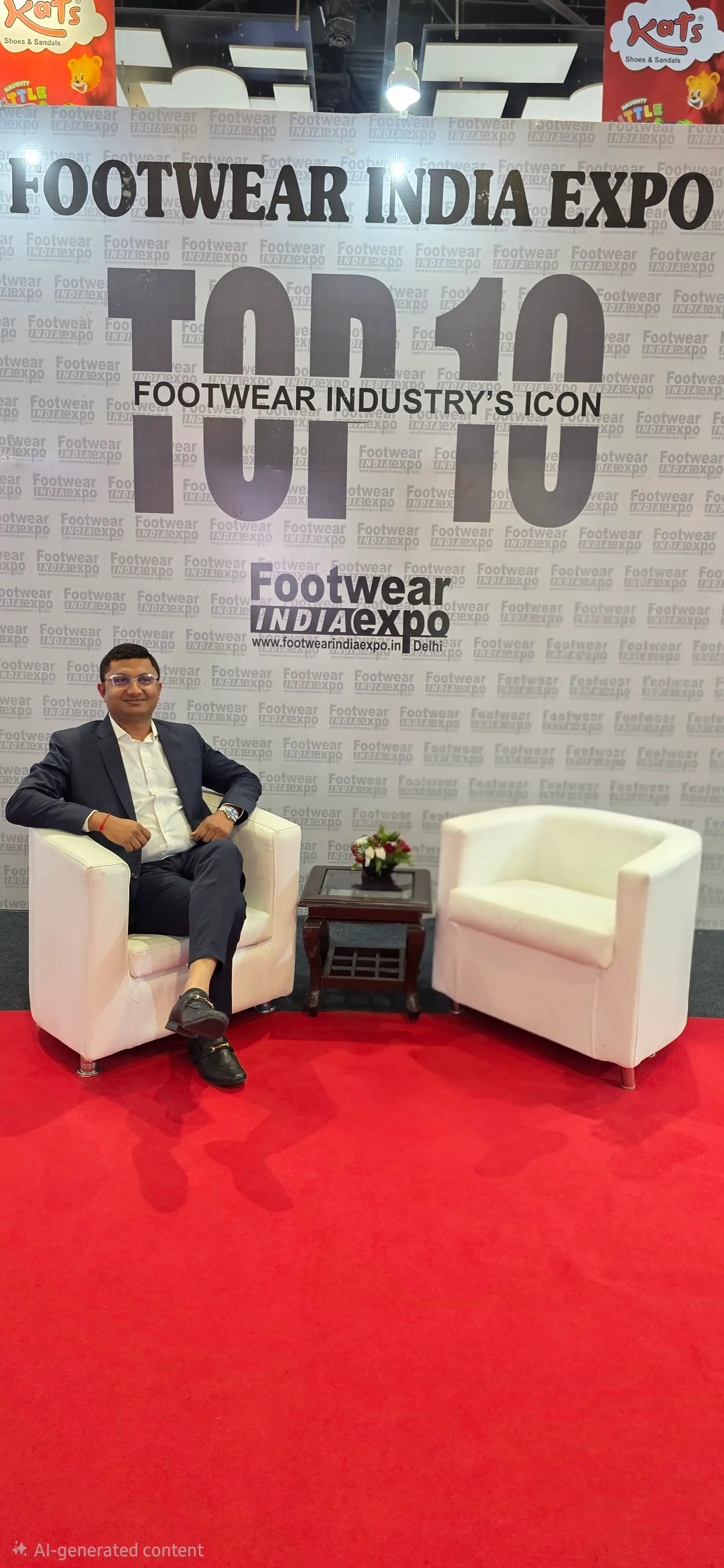 Walonium Textile team networking at Footwear India Expo
