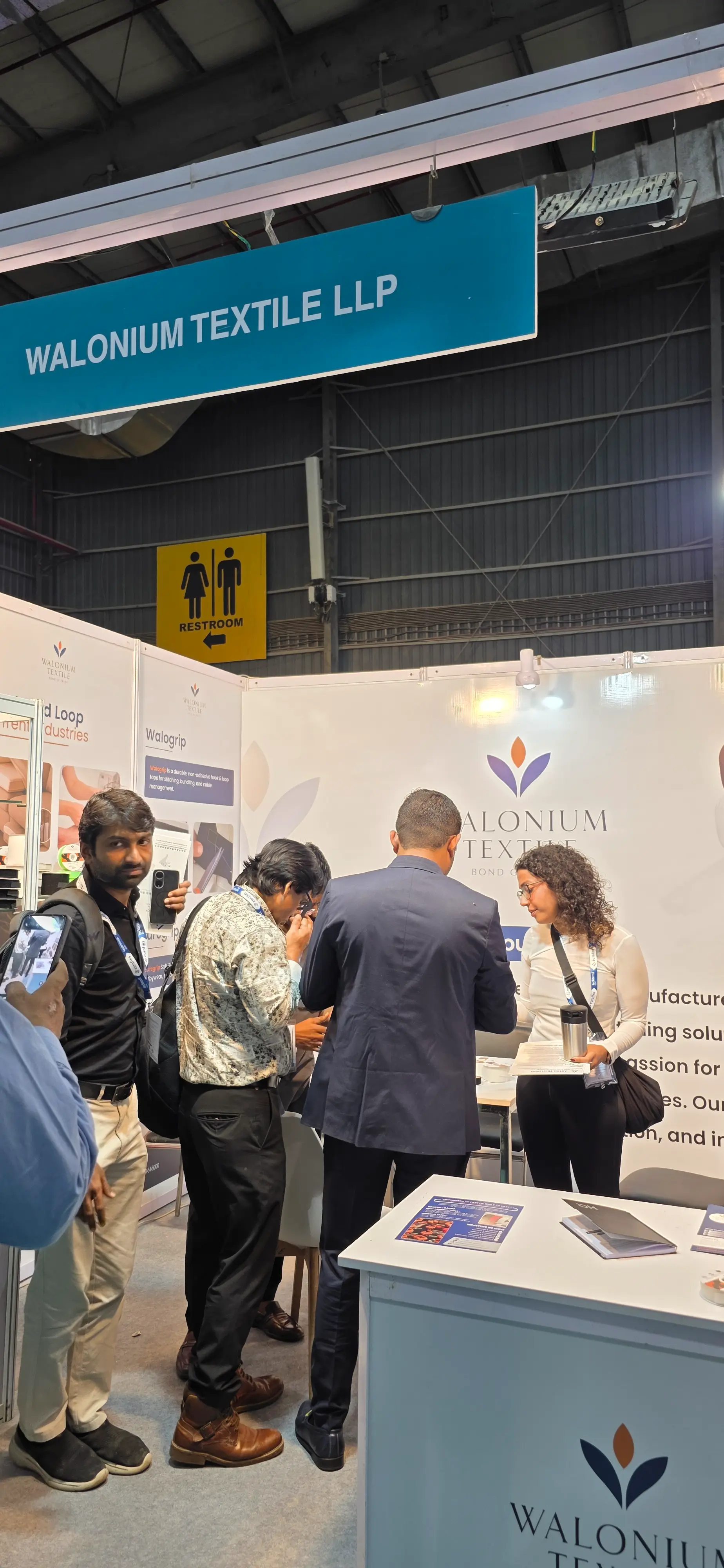 Visitors exploring Walonium fastening solutions at Techtextil India