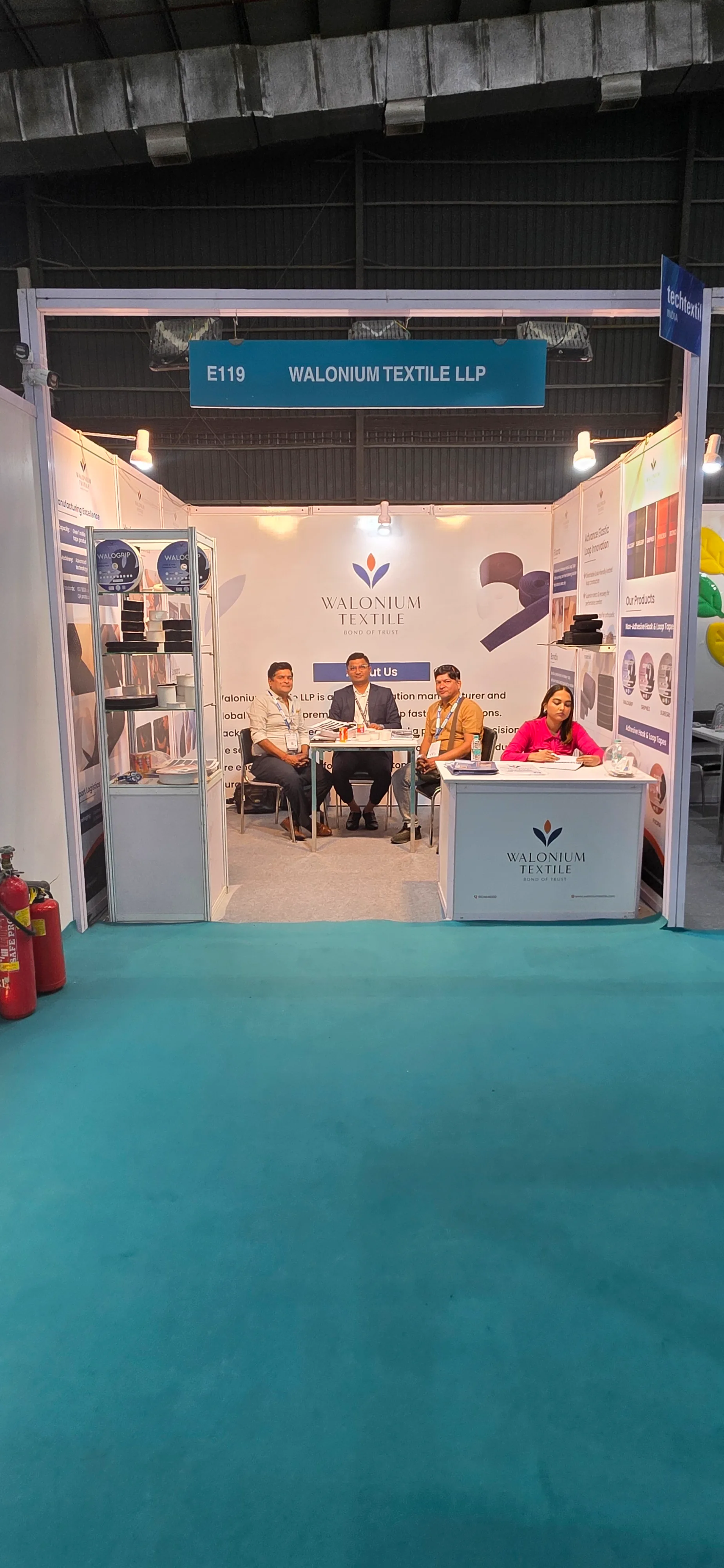 Walonium Textile product display of hook and loop fastening tapes