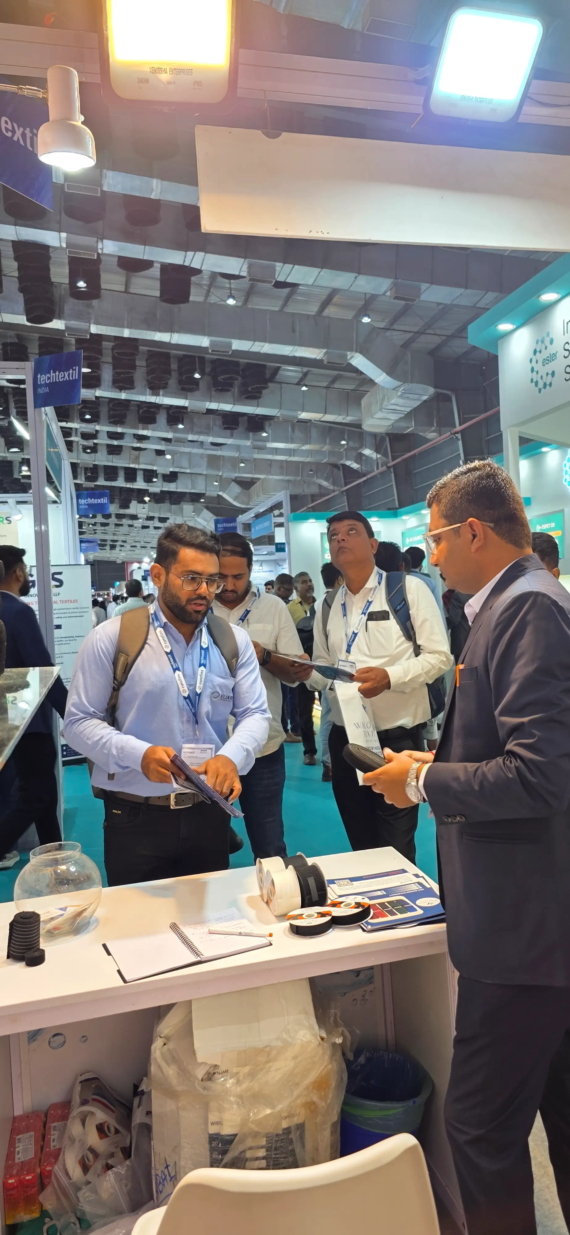Technical textiles buyers at Walonium trade show stand