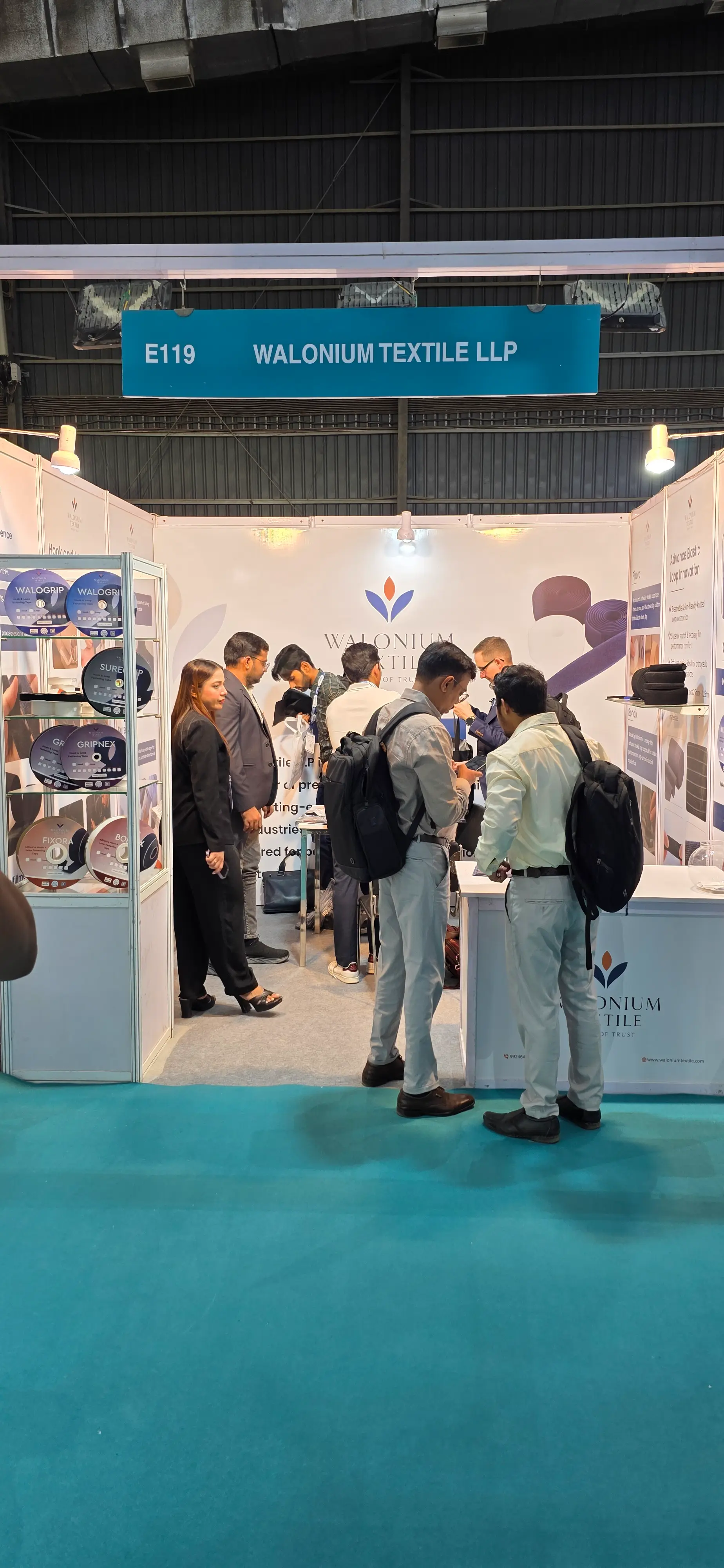 Customer interaction at Walonium Techtextil India booth