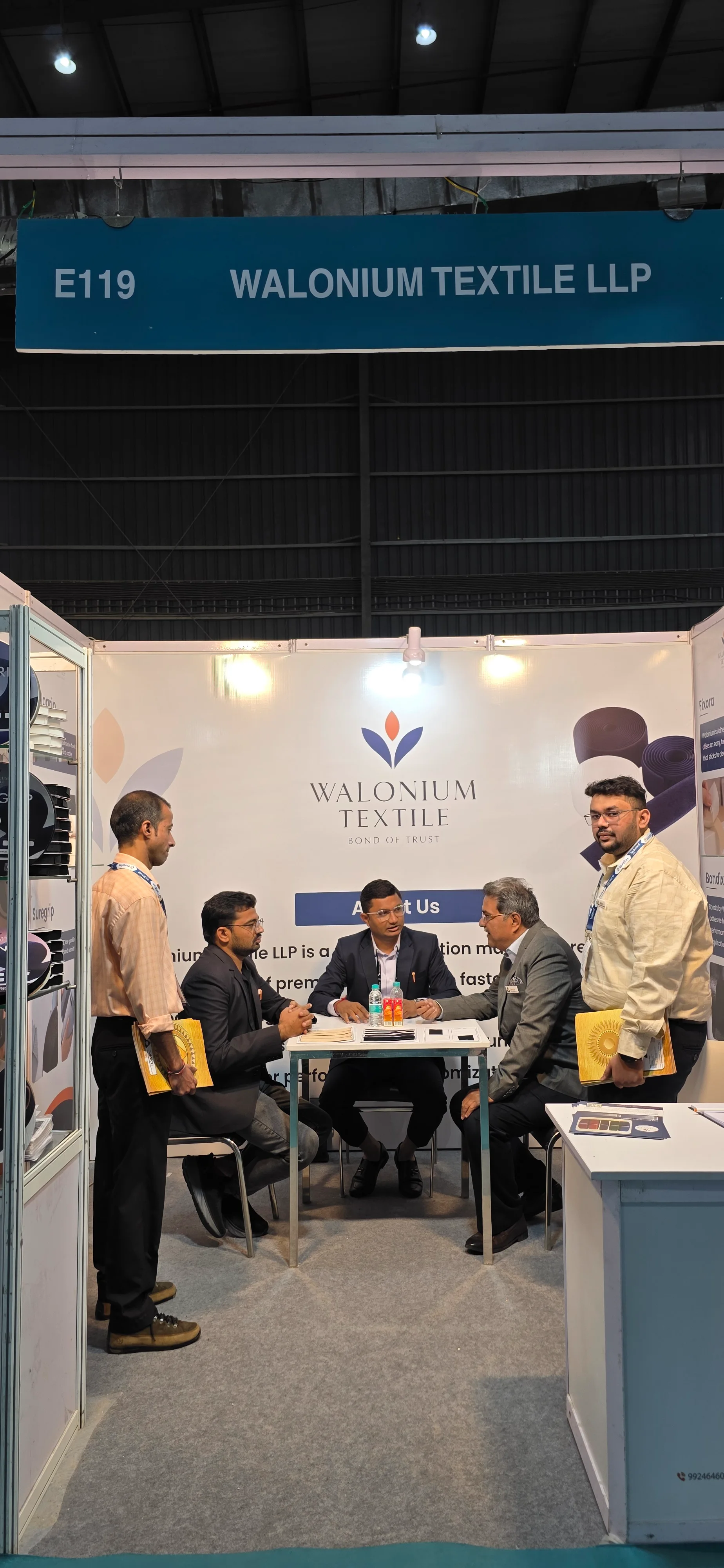 Walonium Textile team engaging with procurement visitors