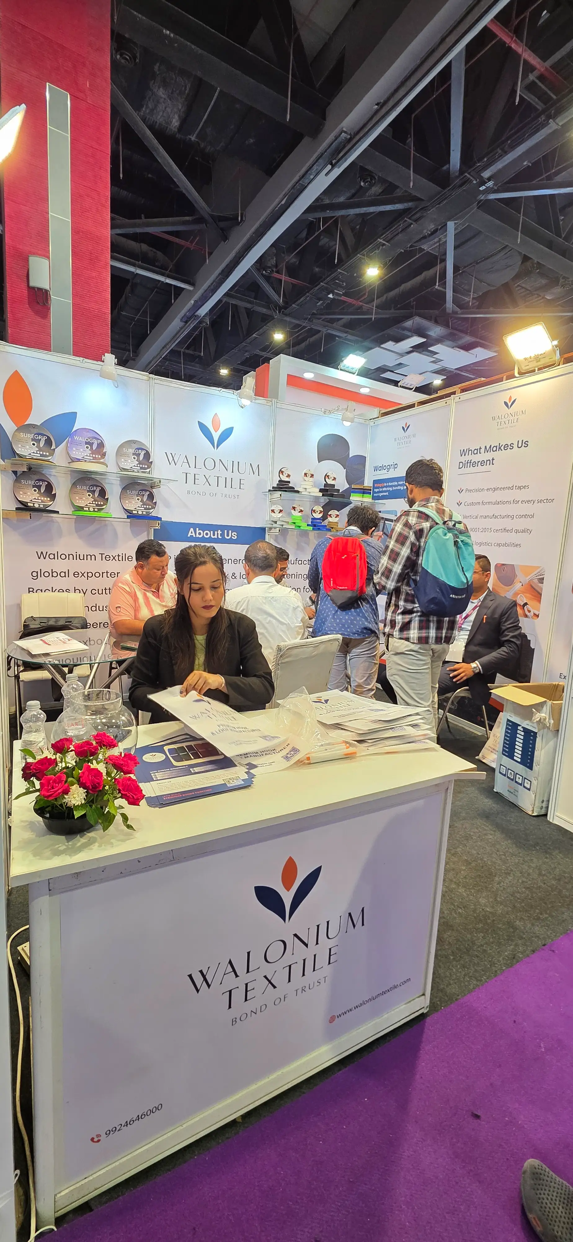 Walonium Textile team at Footwear India Expo