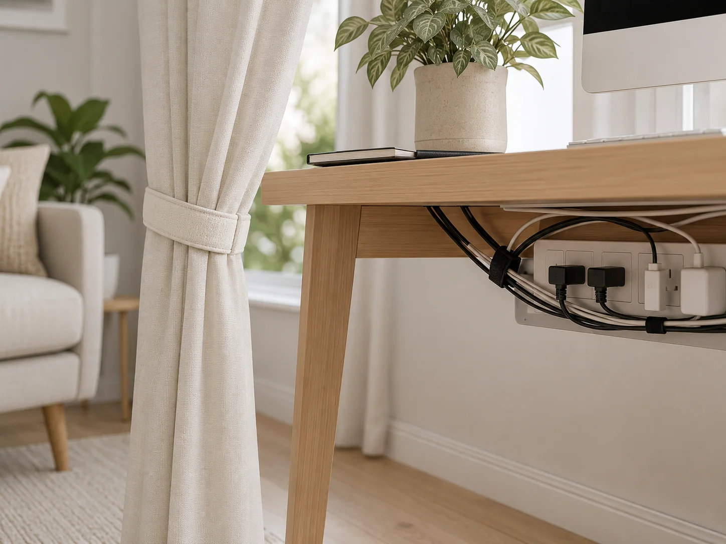Home and office hook and loop fastening solutions for cable management, organisation and everyday applications