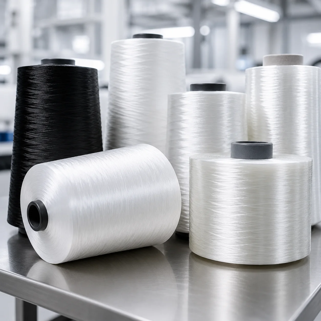 Premium nylon and polyester raw materials used for hook and loop tape manufacturing