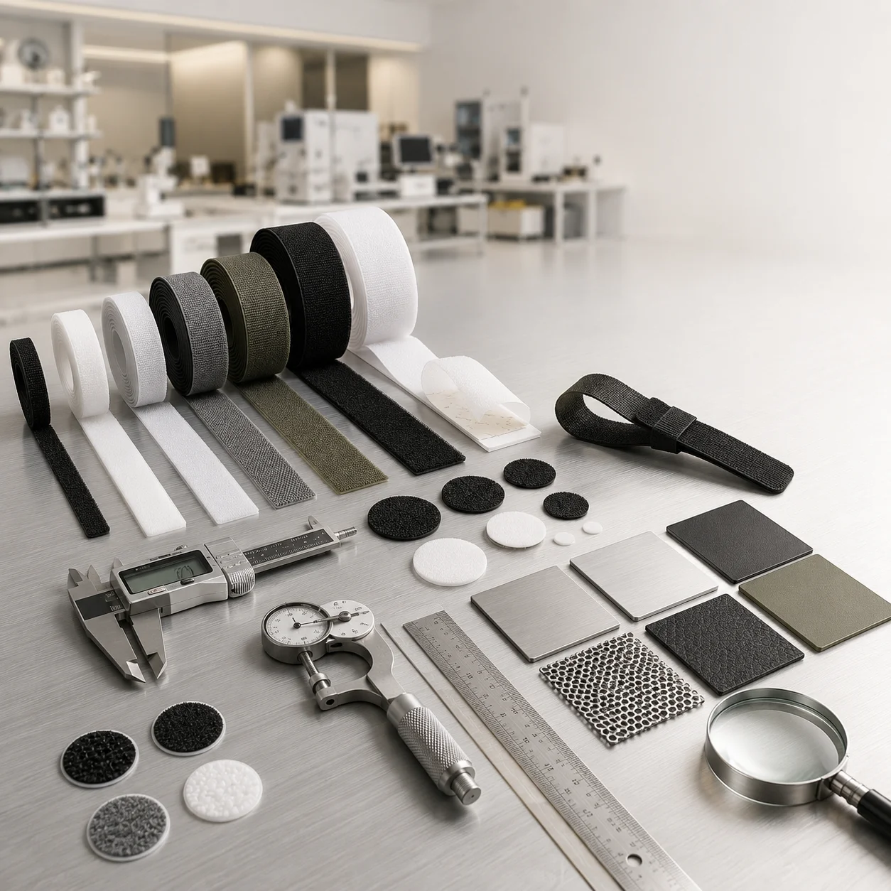 Engineering experts reviewing hook and loop fastening solutions for OEM and industrial applications.