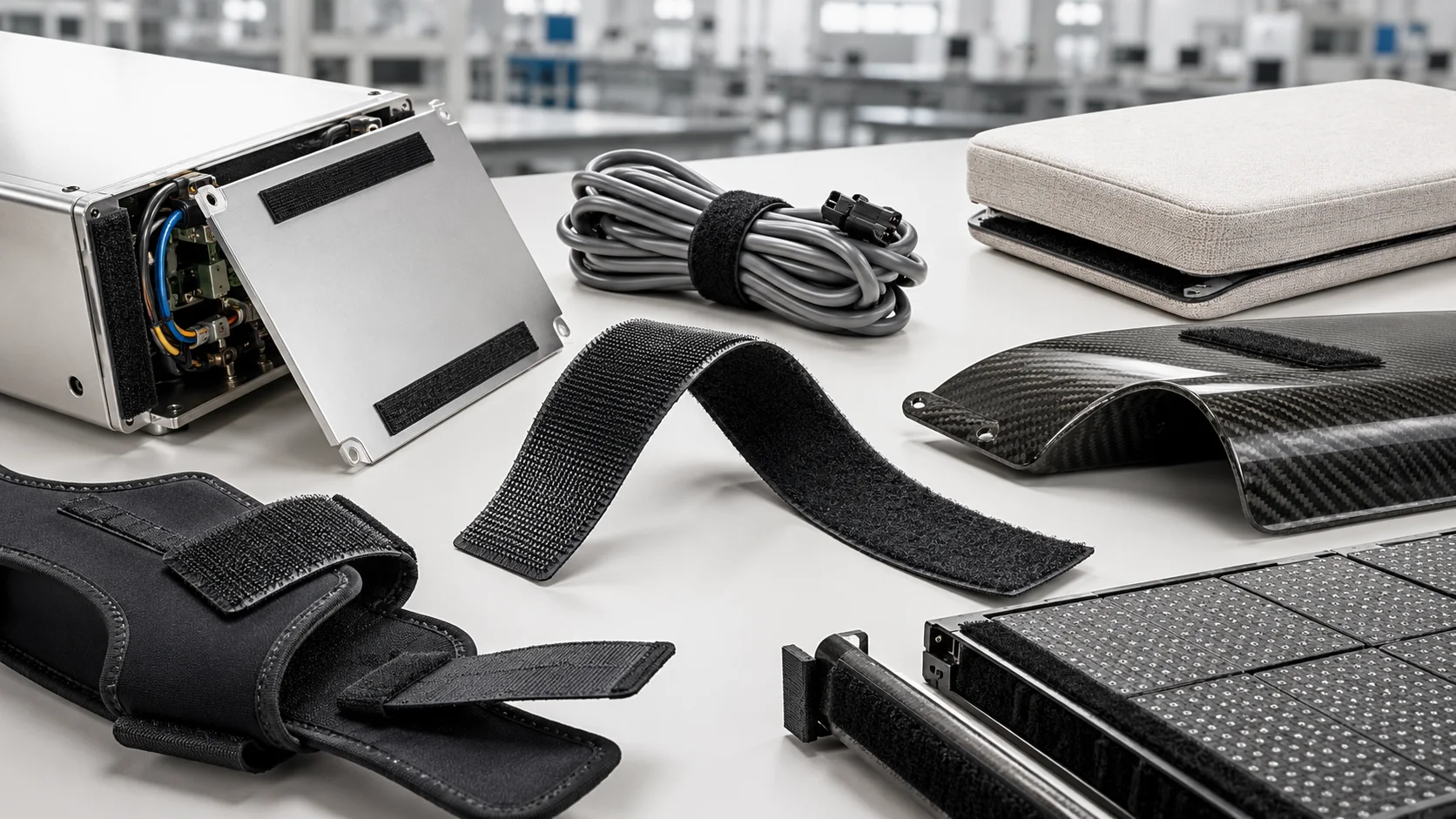 Premium hook and loop fastening products supporting reusable, adjustable and serviceable product design.